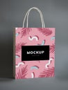 Colorful shopping paper bag mockup