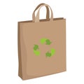 Paper bag with recycling symbol. Eco friendly paper bag. Ecological design of packet. Different paper bags, recycling Royalty Free Stock Photo