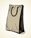 Paper bag for shopping. Vector drawing Royalty Free Stock Photo