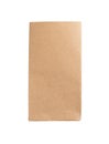 Paper bag, small kraft package, sack. Craft brown pouch, pack mockup isolated on white background Royalty Free Stock Photo