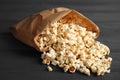 Paper bag with tasty popcorn