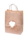 Paper bag with a torn hole Royalty Free Stock Photo