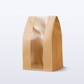 Paper bag with transparent window. Vector illustration