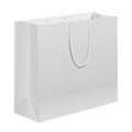 Paper bag. White carry gift template, handle. Box