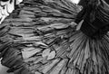 Paper ballerina dress in black on display