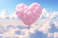 Paper balloon heart love pink wallpaper sky holiday valentine background background romantic day celebrate