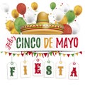 Paper Banner Cinco de Mayo Buntings Fiesta Balloons