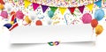 Paper Banner Confetti Ribbons Carnival Header