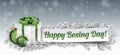 Paper Banner Green Bauble Twigs Christmas Gift Boxing Day Royalty Free Stock Photo