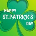 Paper banner for St Patricks Day. Emblems leaf clover. Irish shamrock leaves for Happy St. Patrick s Day. EPS 10.