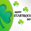 Paper banner for St Patricks Day. Emblems leaf clover. Irish shamrock leaves for Happy St. Patrick s Day. EPS 10.