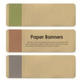 Paper Banner tags set. Sale discount badges and big deals labels. Vector Royalty Free Stock Photo