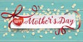 Turquoise Wood Daisy Paper Banner Mothersday
