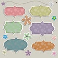 Paper banner in vintage or retro style with flower Royalty Free Stock Photo
