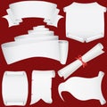 Paper banners, scrolls and diploma set Royalty Free Stock Photo