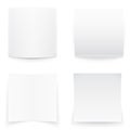 Paper banners on white background, soft shadows.