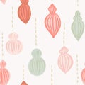 Paper baubles seamless vector pattern.