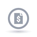 Paper bill icon - Money document symbol Royalty Free Stock Photo