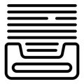 Paper bin icon outline vector. Office files tray
