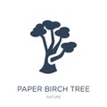 paper birch tree icon in trendy design style. paper birch tree icon isolated on white background. paper birch tree vector icon