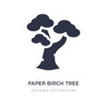 paper birch tree icon on white background. Simple element illustration from Nature concept