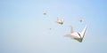 Paper bird flying on Sky Background Royalty Free Stock Photo