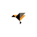 Paper bird fold icon illustration color logo design template vector Royalty Free Stock Photo