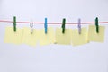 Paper Blanks Hanging on a Rope