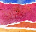 Paper blue, red and orange watercolor background Royalty Free Stock Photo