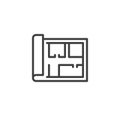 Paper Blueprint line icon