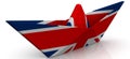 Paper boat from the flag of Great Britain Royalty Free Stock Photo