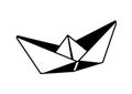 Paper boat origami icon fully resizable editable vector in black color