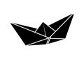 Paper boat origami icon fully resizable editable vector in black color