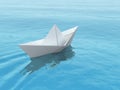 Paper boat on a sea.