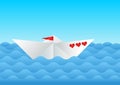 Paper boat on the sea Royalty Free Stock Photo