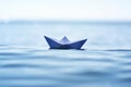 Paper boat on sea wave Royalty Free Stock Photo