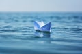 Paper boat on sea wave Royalty Free Stock Photo