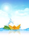 Paper Boat in Water