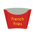 Paper box for french fries. Cartoon flat style. Vector illustration Royalty Free Stock Photo