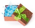 Paper box gift bow Royalty Free Stock Photo