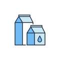 Paper Boxes for Liquid Food vector Milk Packs colored icon