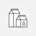 Paper Boxes for Liquid Food vector Milk Packs concept line icon