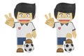 Paper boy ( football player ) recycled papercraft
