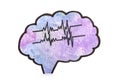 Paper brain cutout on white background. Epilepsy awareness