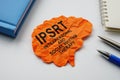 Paper brain with inscription Interpersonal and Social Rhythm Therapy IPSRT.