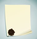 Paper with brown wax sealing Royalty Free Stock Photo