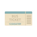 Paper bus ticket icon flat isolated vector Royalty Free Stock Photo