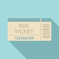 Paper bus ticket icon, flat style Royalty Free Stock Photo