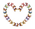 Paper Butterflies in Heart Shape