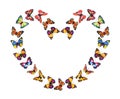 Paper Butterflies in Heart Shape Royalty Free Stock Photo